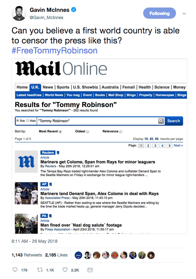 #FreeTommyRobinson #FreeTommy