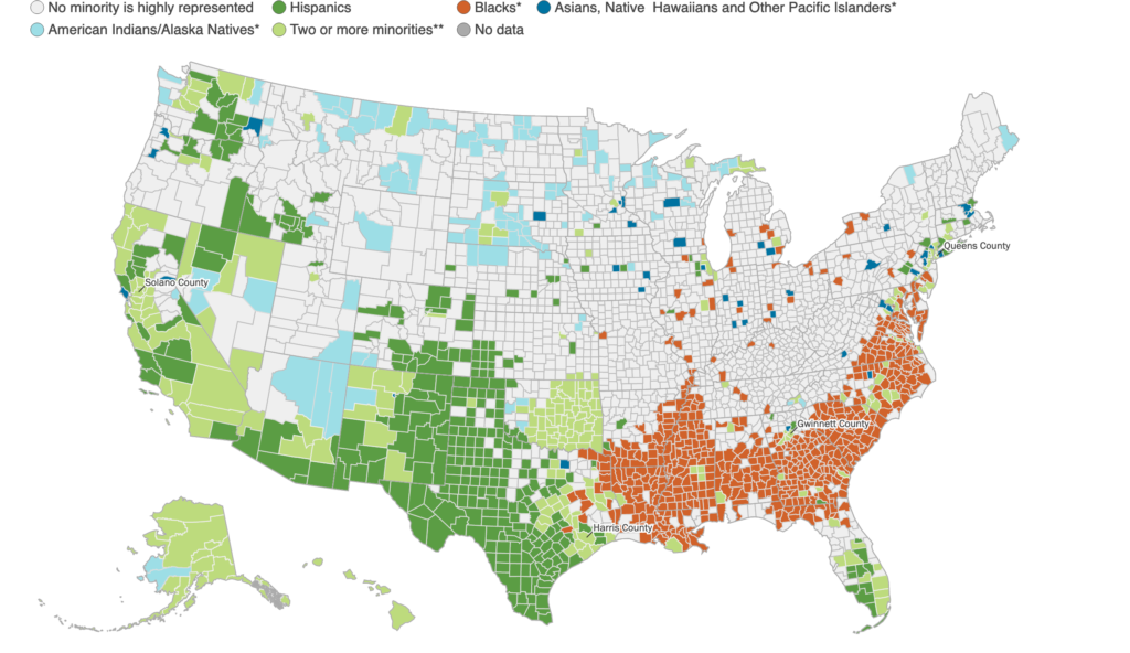Map of Demographics By County