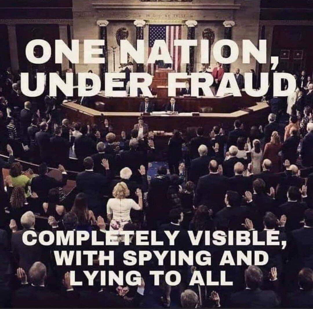 One nation, under fraud, completely visible image