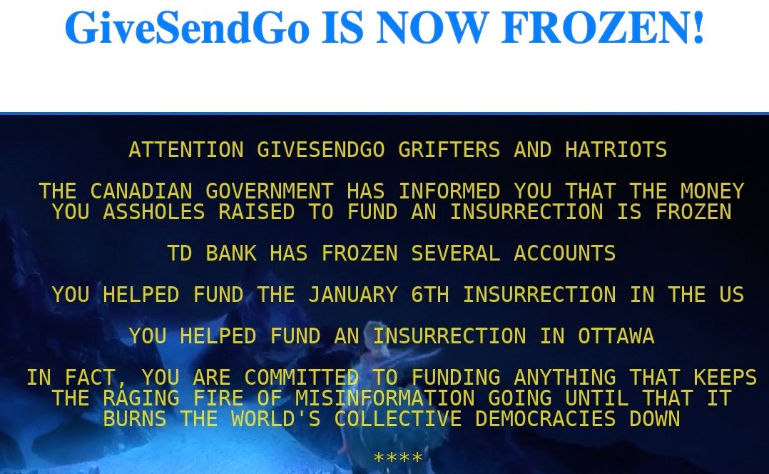 GiveSendGo hacked screenshot 1