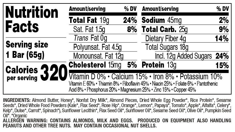 nutrition label