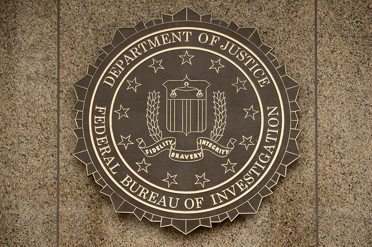 The Federal Bureau of Investigation (fbi) seal on Hoover building