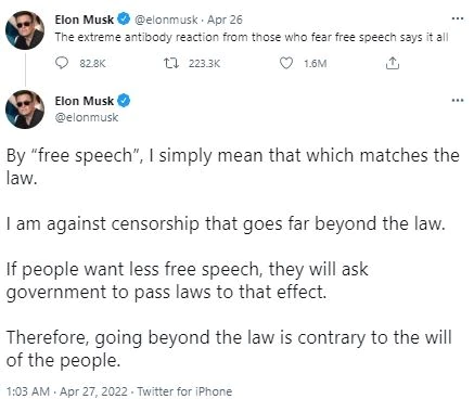 Elon Musk: gatekeeper of twitter free speech