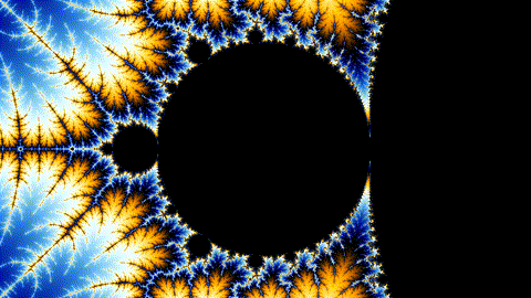 A zoom into a fractal (self similarity)