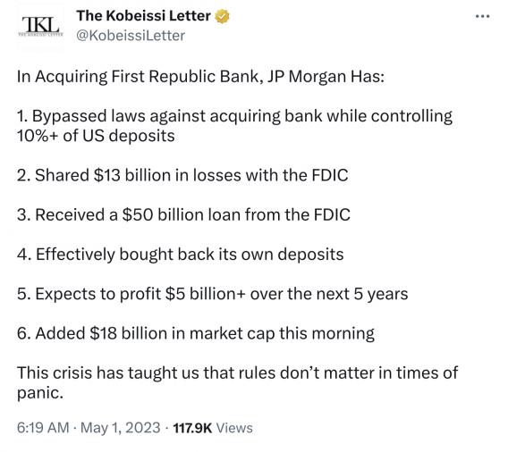crisis allows JP Morgan to ignore all rules - FDIC