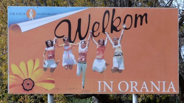 A welcome sign in Orania