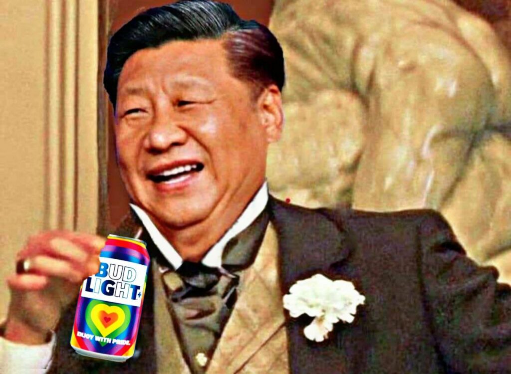 china Xi with bud light pride edition meme