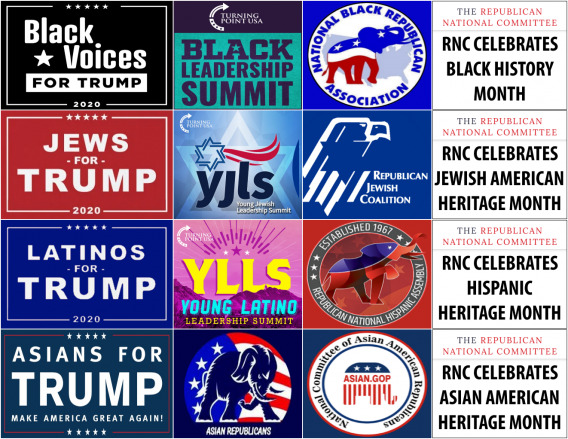 RNC meme image on identity politics, just not white ones. Includes blacks, jews, hispanics, asians, and latinos. 