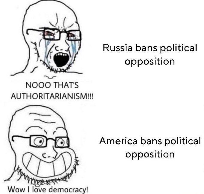 russia versus america banning political opposition