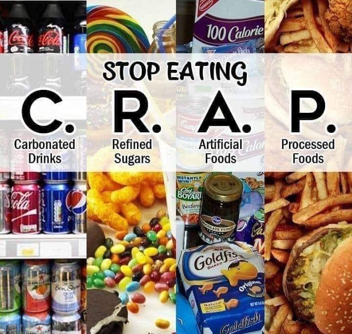 stop eating CRAP meme