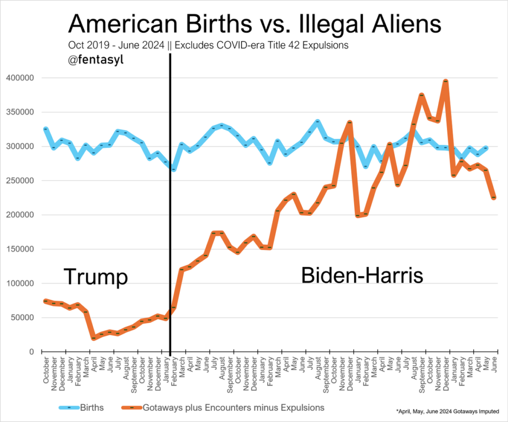 American Births vs. Illegal Aliens chart